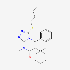 1-(butylsulfanyl)-4-methyl-4H-spiro[benzo[h][1,2,4]triazolo[4,3-a]quinazoline-6,1'-cyclohexan]-5(7H)-one