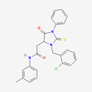 2-[3-(2-chlorobenzyl)-5-oxo-1-phenyl-2-thioxoimidazolidin-4-yl]-N-(3-methylphenyl)acetamide