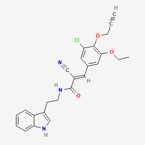 (2E)-3-[3-chloro-5-ethoxy-4-(prop-2-yn-1-yloxy)phenyl]-2-cyano-N-[2-(1H-indol-3-yl)ethyl]prop-2-enamide