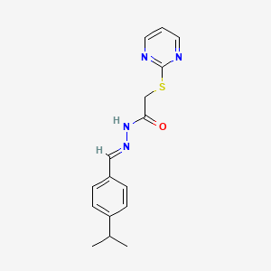 N'-{(E)-[4-(propan-2-yl)phenyl]methylidene}-2-(pyrimidin-2-ylsulfanyl)acetohydrazide