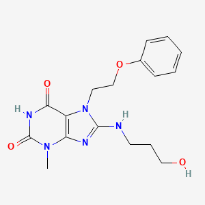 8-[(3-hydroxypropyl)amino]-3-methyl-7-(2-phenoxyethyl)-3,7-dihydro-1H-purine-2,6-dione