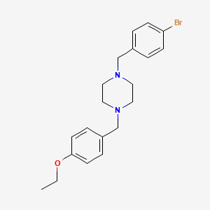 molecular formula C20H25BrN2O B11607322 1-[(4-Bromophenyl)methyl]-4-[(4-ethoxyphenyl)methyl]piperazine 