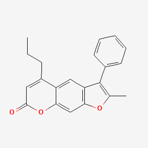 molecular formula C21H18O3 B11607344 2-methyl-3-phenyl-5-propyl-7H-furo[3,2-g]chromen-7-one 