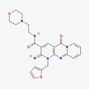 7-(furan-2-ylmethyl)-6-imino-N-(2-morpholin-4-ylethyl)-2-oxo-1,7,9-triazatricyclo[8.4.0.03,8]tetradeca-3(8),4,9,11,13-pentaene-5-carboxamide