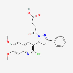 4-[5-(2-chloro-6,7-dimethoxyquinolin-3-yl)-3-phenyl-4,5-dihydro-1H-pyrazol-1-yl]-4-oxobutanoic acid