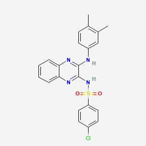 4-chloro-N-[3-(3,4-dimethylanilino)quinoxalin-2-yl]benzenesulfonamide