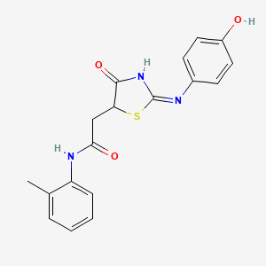 2-{(2E)-2-[(4-hydroxyphenyl)imino]-4-oxo-1,3-thiazolidin-5-yl}-N-(2-methylphenyl)acetamide