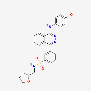 molecular formula C27H28N4O4S B11607424 5-{4-[(4-methoxyphenyl)amino]phthalazin-1-yl}-2-methyl-N-(tetrahydrofuran-2-ylmethyl)benzenesulfonamide 