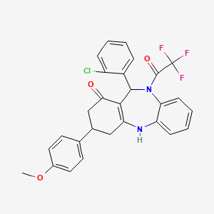 1-[11-(2-chlorophenyl)-1-hydroxy-3-(4-methoxyphenyl)-2,3,4,11-tetrahydro-10H-dibenzo[b,e][1,4]diazepin-10-yl]-2,2,2-trifluoroethanone