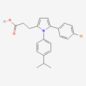 molecular formula C22H22BrNO2 B11607443 3-{5-(4-bromophenyl)-1-[4-(propan-2-yl)phenyl]-1H-pyrrol-2-yl}propanoic acid 