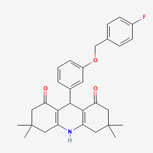 9-{3-[(4-fluorobenzyl)oxy]phenyl}-3,3,6,6-tetramethyl-3,4,6,7,9,10-hexahydroacridine-1,8(2H,5H)-dione