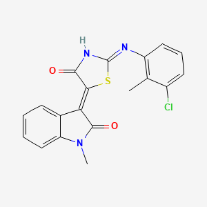 (5Z)-2-(3-chloro-2-methylanilino)-5-(1-methyl-2-oxoindol-3-ylidene)-1,3-thiazol-4-one