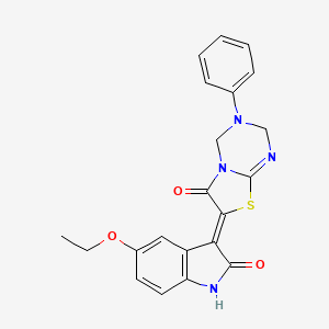 (7Z)-7-(5-ethoxy-2-oxo-1,2-dihydro-3H-indol-3-ylidene)-3-phenyl-3,4-dihydro-2H-[1,3]thiazolo[3,2-a][1,3,5]triazin-6(7H)-one