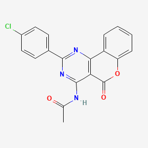 molecular formula C19H12ClN3O3 B11607515 N-[2-(4-chlorophenyl)-5-oxo-5H-chromeno[4,3-d]pyrimidin-4-yl]acetamide 