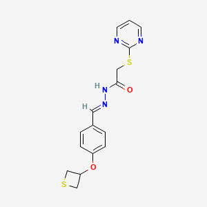 2-(pyrimidin-2-ylsulfanyl)-N'-{(E)-[4-(thietan-3-yloxy)phenyl]methylidene}acetohydrazide