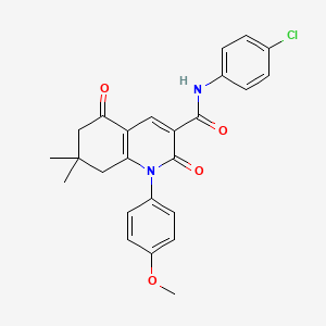 molecular formula C25H23ClN2O4 B11607537 N-(4-chlorophenyl)-1-(4-methoxyphenyl)-7,7-dimethyl-2,5-dioxo-1,2,5,6,7,8-hexahydroquinoline-3-carboxamide 