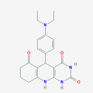 molecular formula C21H24N4O3 B11607545 5-[4-(diethylamino)phenyl]-5,8,9,10-tetrahydropyrimido[4,5-b]quinoline-2,4,6(1H,3H,7H)-trione 