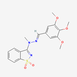 3-[(2E)-1-methyl-2-(3,4,5-trimethoxybenzylidene)hydrazinyl]-1,2-benzothiazole 1,1-dioxide