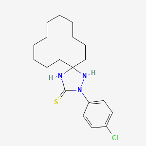 molecular formula C19H28ClN3S B11607578 2-(4-Chlorophenyl)-1,2,4-triazaspiro[4.11]hexadecane-3-thione 