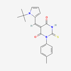 (5E)-5-[(1-tert-butyl-1H-pyrrol-2-yl)methylidene]-1-(4-methylphenyl)-2-thioxodihydropyrimidine-4,6(1H,5H)-dione