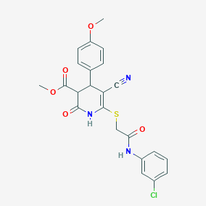 Methyl 6-({2-[(3-chlorophenyl)amino]-2-oxoethyl}sulfanyl)-5-cyano-4-(4-methoxyphenyl)-2-oxo-1,2,3,4-tetrahydropyridine-3-carboxylate