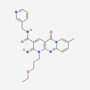 7-(3-ethoxypropyl)-6-imino-13-methyl-2-oxo-N-(pyridin-3-ylmethyl)-1,7,9-triazatricyclo[8.4.0.03,8]tetradeca-3(8),4,9,11,13-pentaene-5-carboxamide