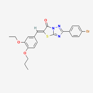 (5Z)-2-(4-bromophenyl)-5-(3-ethoxy-4-propoxybenzylidene)[1,3]thiazolo[3,2-b][1,2,4]triazol-6(5H)-one