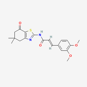 molecular formula C20H22N2O4S B11607725 (2E)-3-(3,4-dimethoxyphenyl)-N-(5,5-dimethyl-7-oxo-4,5,6,7-tetrahydro-1,3-benzothiazol-2-yl)prop-2-enamide 