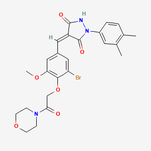 (4Z)-4-{3-bromo-5-methoxy-4-[2-(morpholin-4-yl)-2-oxoethoxy]benzylidene}-1-(3,4-dimethylphenyl)pyrazolidine-3,5-dione