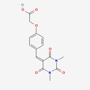 {4-[(1,3-dimethyl-2,4,6-trioxotetrahydropyrimidin-5(2H)-ylidene)methyl]phenoxy}acetic acid