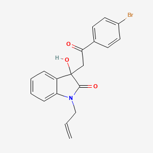 molecular formula C19H16BrNO3 B11607774 3-[2-(4-bromophenyl)-2-oxoethyl]-3-hydroxy-1-(prop-2-en-1-yl)-1,3-dihydro-2H-indol-2-one 