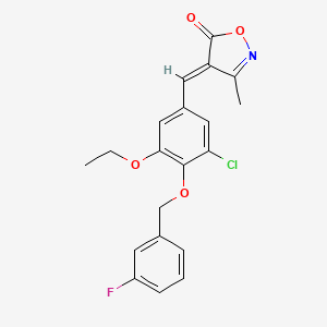 (4E)-4-{3-chloro-5-ethoxy-4-[(3-fluorobenzyl)oxy]benzylidene}-3-methyl-1,2-oxazol-5(4H)-one