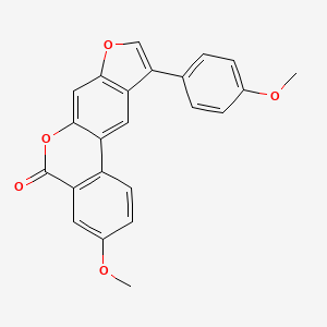 molecular formula C23H16O5 B11607800 3-methoxy-10-(4-methoxyphenyl)-5H-benzo[c]furo[3,2-g]chromen-5-one 