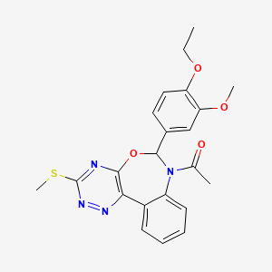 1-[6-(4-ethoxy-3-methoxyphenyl)-3-methylsulfanyl-6H-[1,2,4]triazino[5,6-d][3,1]benzoxazepin-7-yl]ethanone