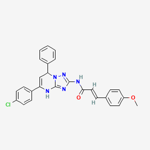 (2E)-N-[5-(4-chlorophenyl)-7-phenyl-4,7-dihydro[1,2,4]triazolo[1,5-a]pyrimidin-2-yl]-3-(4-methoxyphenyl)prop-2-enamide