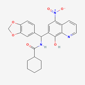 N-[(2H-1,3-Benzodioxol-5-yl)(8-hydroxy-5-nitroquinolin-7-yl)methyl]cyclohexanecarboxamide