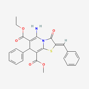 6-ethyl 8-methyl (2Z)-5-amino-2-benzylidene-3-oxo-7-phenyl-2,3-dihydro-7H-[1,3]thiazolo[3,2-a]pyridine-6,8-dicarboxylate