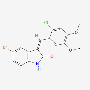 molecular formula C17H13BrClNO3 B11607854 (3Z)-5-bromo-3-(2-chloro-4,5-dimethoxybenzylidene)-1,3-dihydro-2H-indol-2-one 