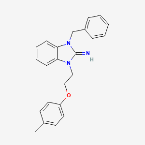 molecular formula C23H23N3O B11607855 1-benzyl-3-[2-(4-methylphenoxy)ethyl]-1,3-dihydro-2H-benzimidazol-2-imine 