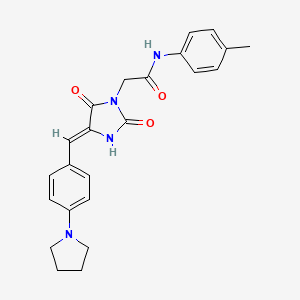 2-{(4Z)-2,5-dioxo-4-[4-(pyrrolidin-1-yl)benzylidene]imidazolidin-1-yl}-N-(4-methylphenyl)acetamide