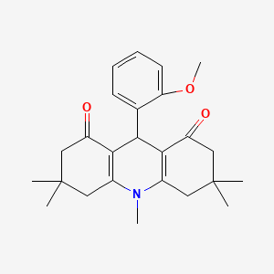 molecular formula C25H31NO3 B11607871 9-(2-methoxyphenyl)-3,3,6,6,10-pentamethyl-3,4,6,7,9,10-hexahydroacridine-1,8(2H,5H)-dione 