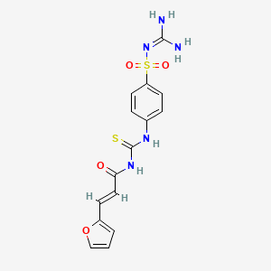 molecular formula C15H15N5O4S2 B11607879 (2E)-N-{[4-(carbamimidoylsulfamoyl)phenyl]carbamothioyl}-3-(furan-2-yl)prop-2-enamide 