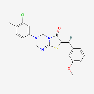 (7Z)-3-(3-chloro-4-methylphenyl)-7-(3-methoxybenzylidene)-3,4-dihydro-2H-[1,3]thiazolo[3,2-a][1,3,5]triazin-6(7H)-one