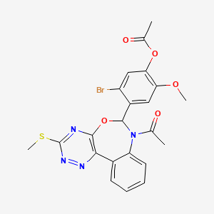 4-[7-Acetyl-3-(methylsulfanyl)-6,7-dihydro[1,2,4]triazino[5,6-d][3,1]benzoxazepin-6-yl]-5-bromo-2-methoxyphenyl acetate