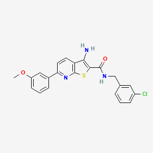 molecular formula C22H18ClN3O2S B11607920 3-amino-N-[(3-chlorophenyl)methyl]-6-(3-methoxyphenyl)thieno[2,3-b]pyridine-2-carboxamide 