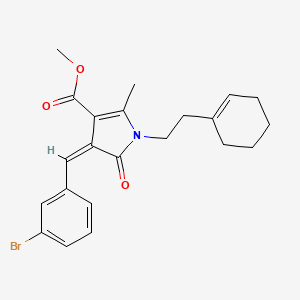 molecular formula C22H24BrNO3 B11607926 methyl (4Z)-4-(3-bromobenzylidene)-1-[2-(cyclohex-1-en-1-yl)ethyl]-2-methyl-5-oxo-4,5-dihydro-1H-pyrrole-3-carboxylate 