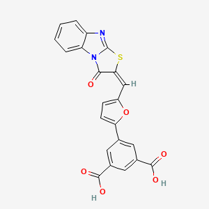 5-{5-[(E)-(3-oxo[1,3]thiazolo[3,2-a]benzimidazol-2(3H)-ylidene)methyl]-2-furyl}isophthalic acid