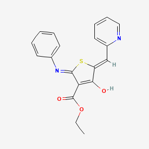 ethyl (5Z)-4-oxo-2-(phenylamino)-5-(pyridin-2-ylmethylidene)-4,5-dihydrothiophene-3-carboxylate