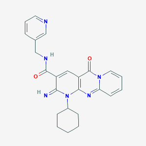 7-cyclohexyl-6-imino-2-oxo-N-(pyridin-3-ylmethyl)-1,7,9-triazatricyclo[8.4.0.03,8]tetradeca-3(8),4,9,11,13-pentaene-5-carboxamide