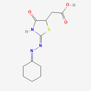 [(2E)-2-(cyclohexylidenehydrazinylidene)-4-oxo-1,3-thiazolidin-5-yl]acetic acid